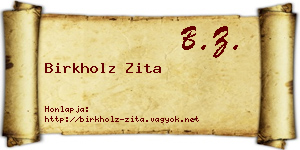 Birkholz Zita névjegykártya
